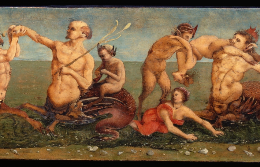 piero_di_cosimo_tritons_and_nereids_oil_on_panel_37_x158_cm_milano_altomani_collection