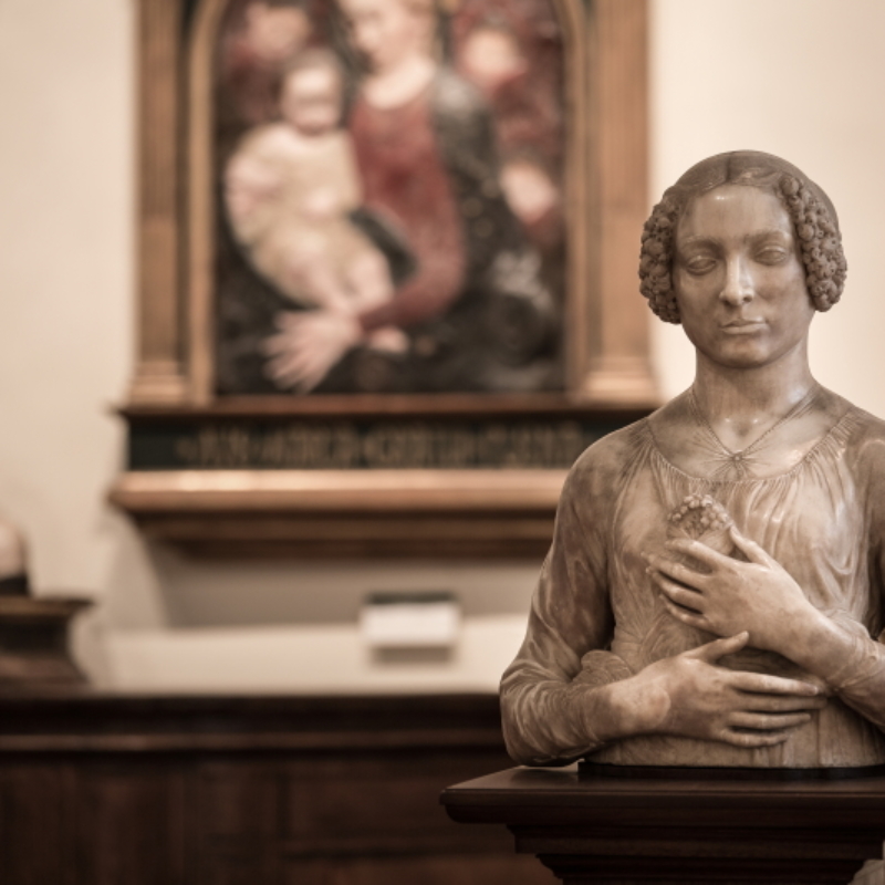 Andrea del Verrocchio, Dama col mazzolino, Firenze, Museo Nazionale del Bargello – ph. Bassmartw