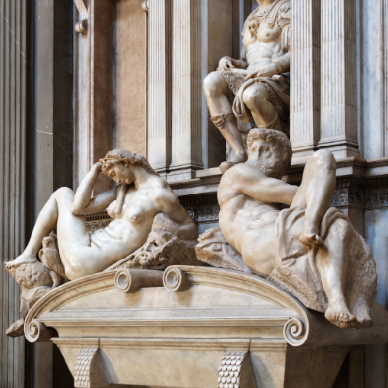 Michelangelo Buonarroti, Tomba di Giuliano de’Medici duca di Nemours – Firenze, Cappelle Medicee – ph. Villa I Tattiw