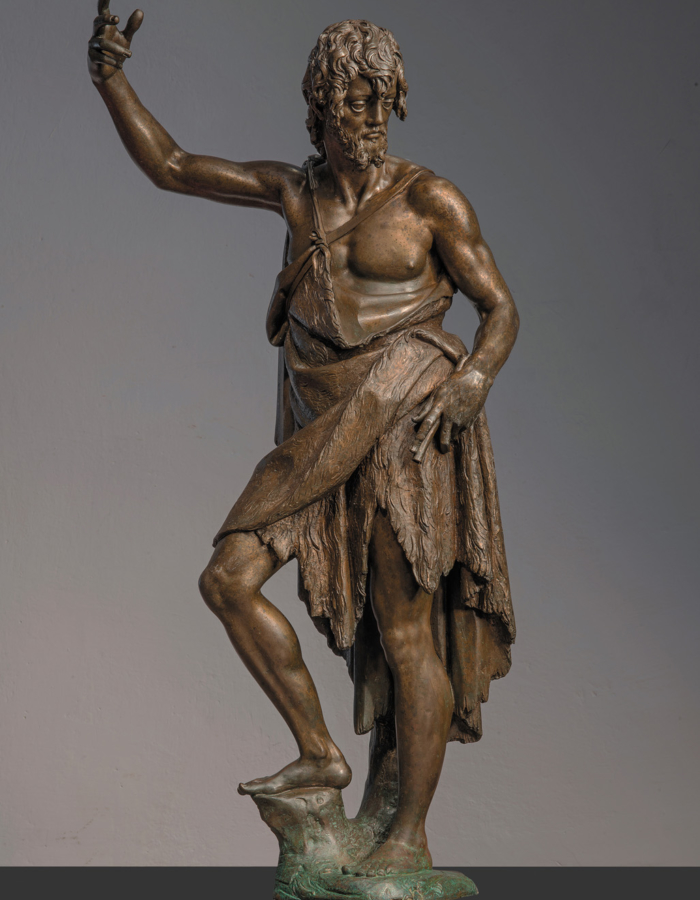 Fig. 1 Giambologna, San Giovanni Battista 1588 bronzo patinato Fondazione Conservatorio SantaMaria degli Angeli, Santa Maria degli Angiolini, Firenze