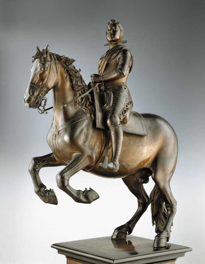 Fig. 16 Pietro Tacca Luigi XIII di Francia a cavallo 1615-1618 circa bronzo rossiccio non patinato Museo Nazionale del Bargello, Firenze